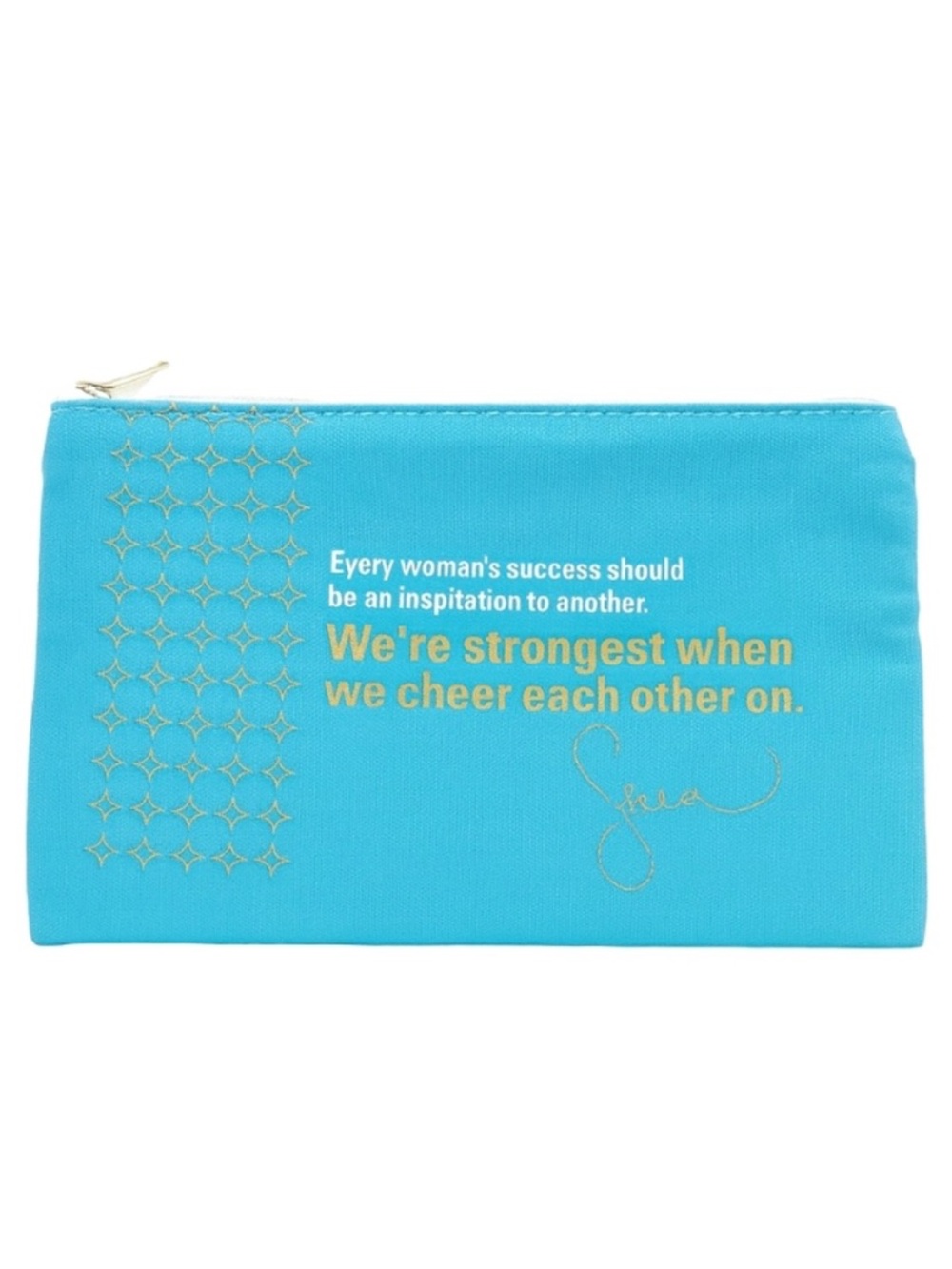 Serena Williams Inspirational Quote Turquoise Zipper Pouch